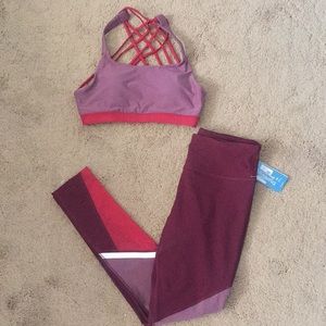 Pomegranate/purple workout outfit set